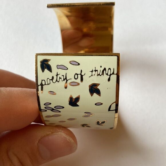 Brand New Tory Burch Floral and Gold Cuff Braclet - Picture 4 of 5